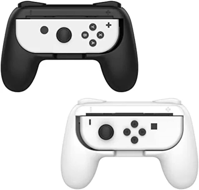 IRIDESCENT Controller Grip for Nintendo Switch Joy-Con, Wear-resistant Handheld Joystick Remote Handle Compatible with Switch, 2 Pack (White+Black) - Image 3